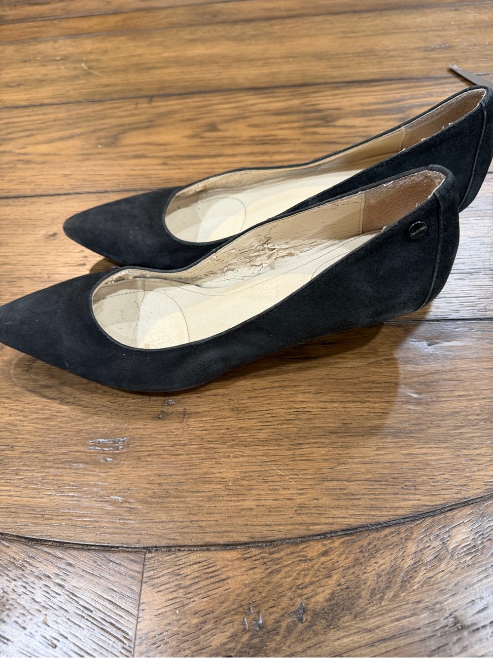 Calvin Klein Black Suede Pointed-Toe Pumps - Picture 14 of 14